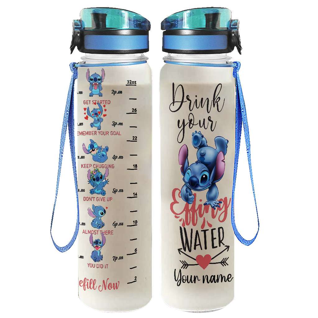 Personalized Ohana Water Tracker Bottle with Infuser for Kids Water Tracker Bottle GradoCreations