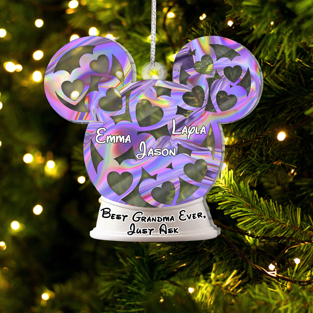 Personalized Christmas Grandma Transparent Ornament Custom Name Gift One-sided Ornament GradoCreations