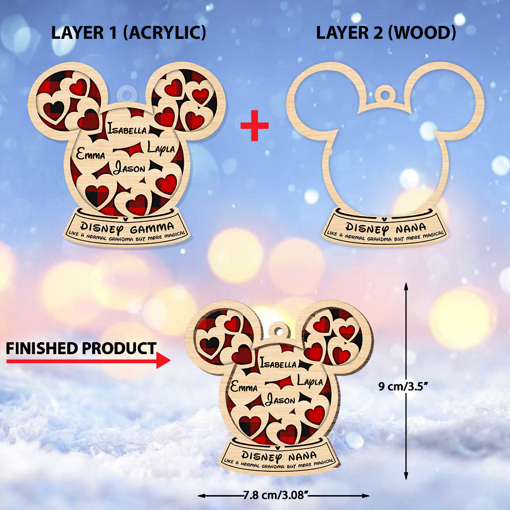 Personalized Mickey Mouse Layered Ornament Gift for Grandma Layers Mix Ornament GradoCreations