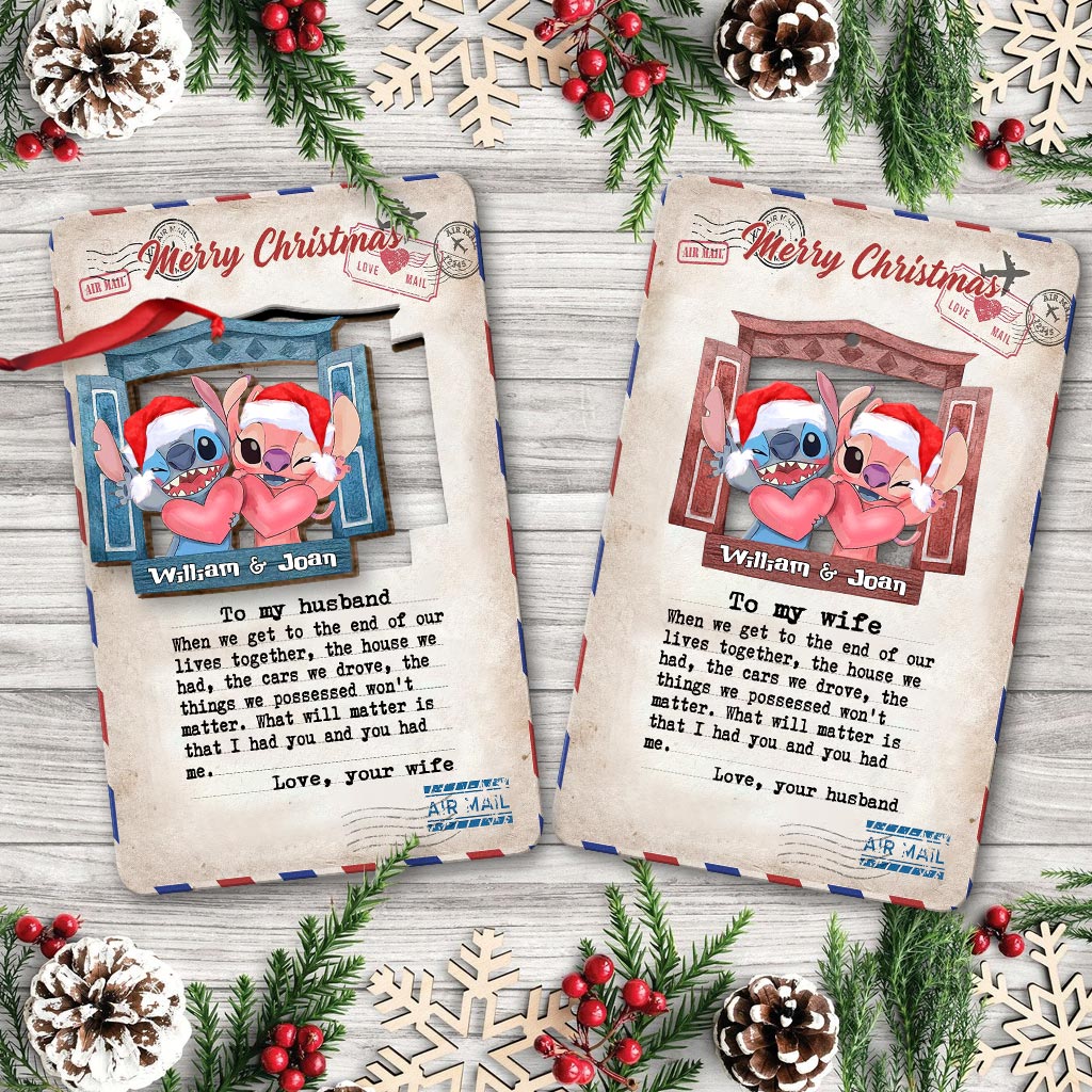 Personalized Wooden Christmas Pop Out Ornament for Couples Pop Out Ornament GradoCreations