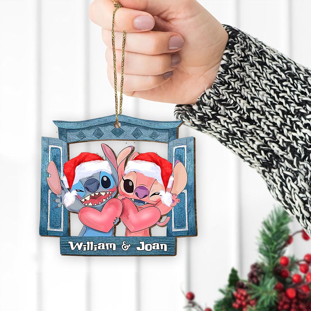 Personalized Wooden Christmas Pop Out Ornament for Couples Pop Out Ornament GradoCreations