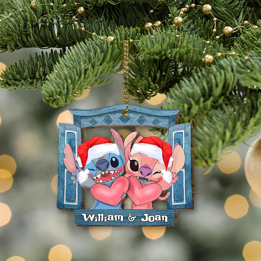 Personalized Wooden Christmas Pop Out Ornament for Couples Pop Out Ornament GradoCreations