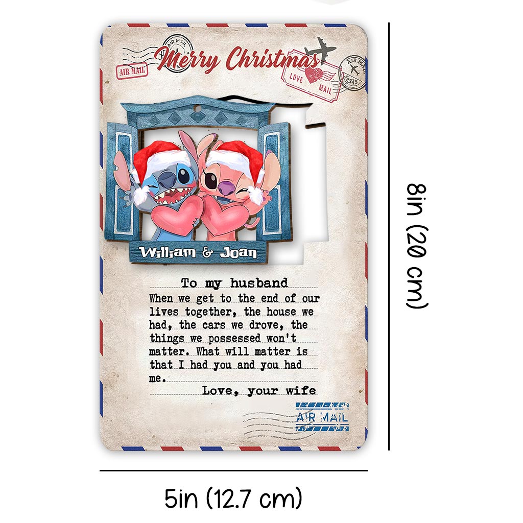 Personalized Wooden Christmas Pop Out Ornament for Couples Pop Out Ornament GradoCreations