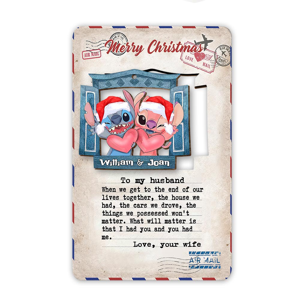 Personalized Wooden Christmas Pop Out Ornament for Couples Pop Out Ornament GradoCreations