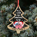 Personalized Christmas Tree Ornament All I Want Is You Custom Names Gift for Couples Layers Mix Ornament GradoCreations