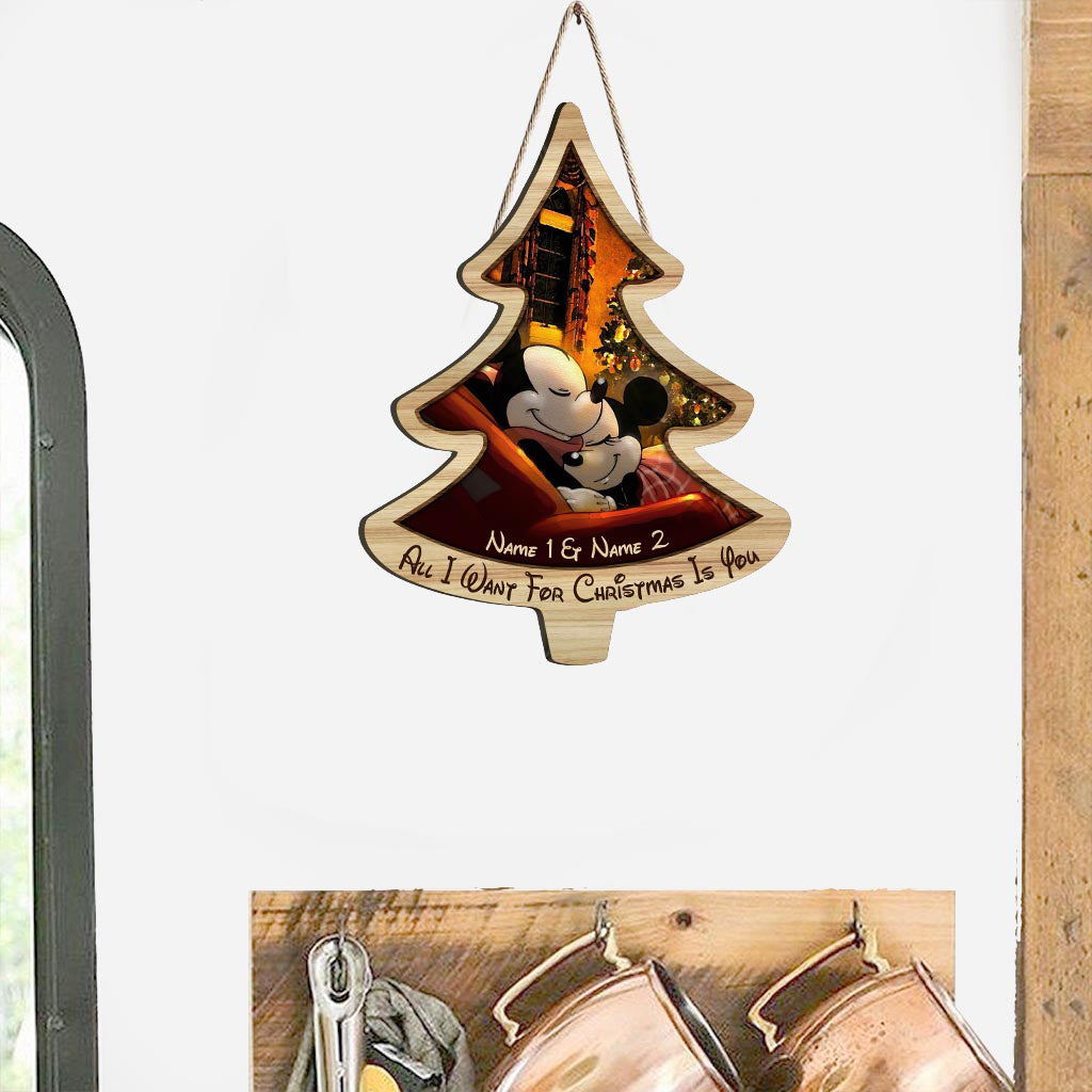 Personalized Christmas Tree Wood Sign Custom Names Gift Wood Sign GradoCreations