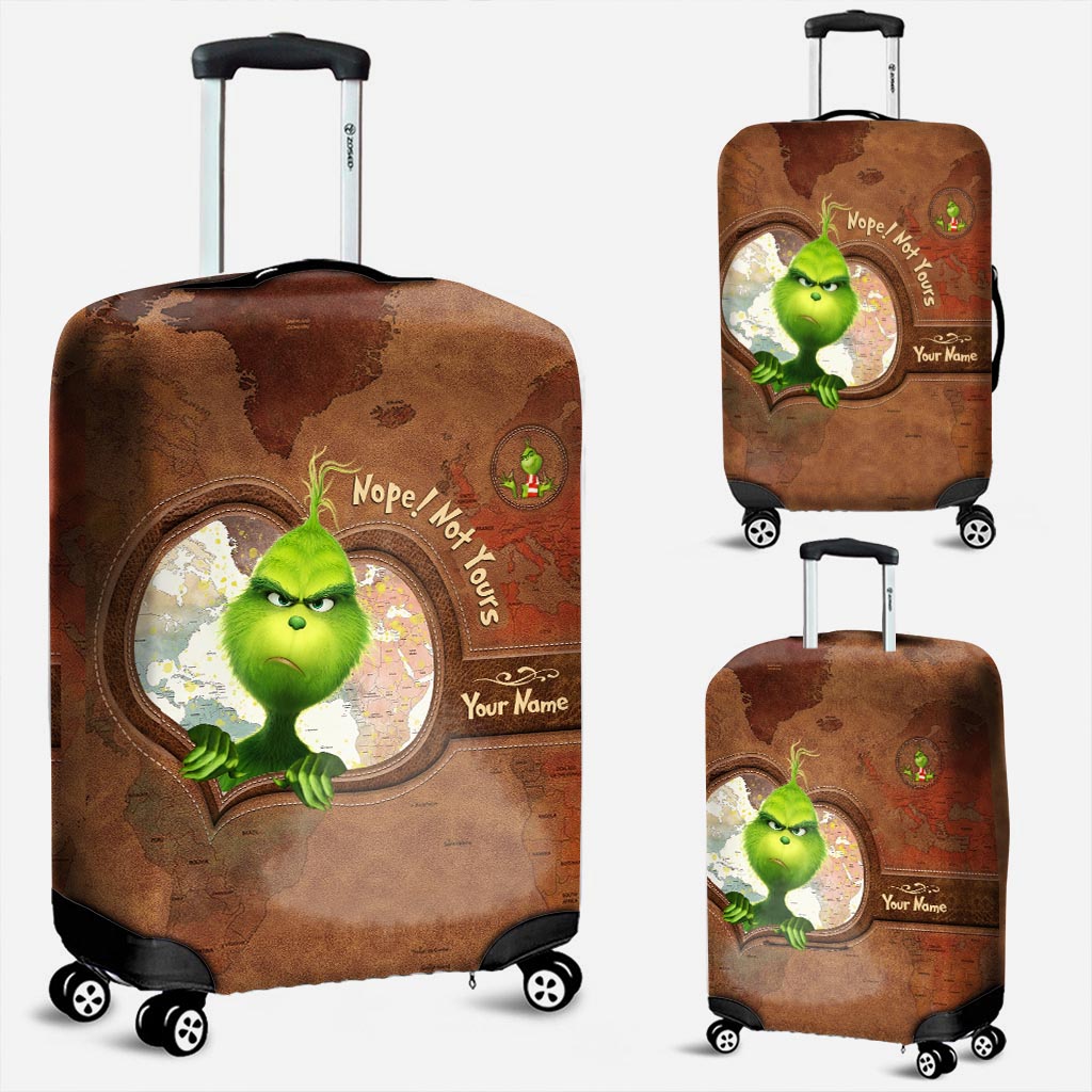 Personalized Grinch Luggage Cover Custom Name Travel Gift Luggage Cover GradoCreations