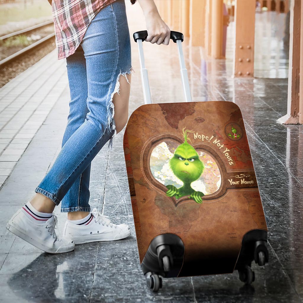 Personalized Grinch Luggage Cover Custom Name Travel Gift Luggage Cover GradoCreations
