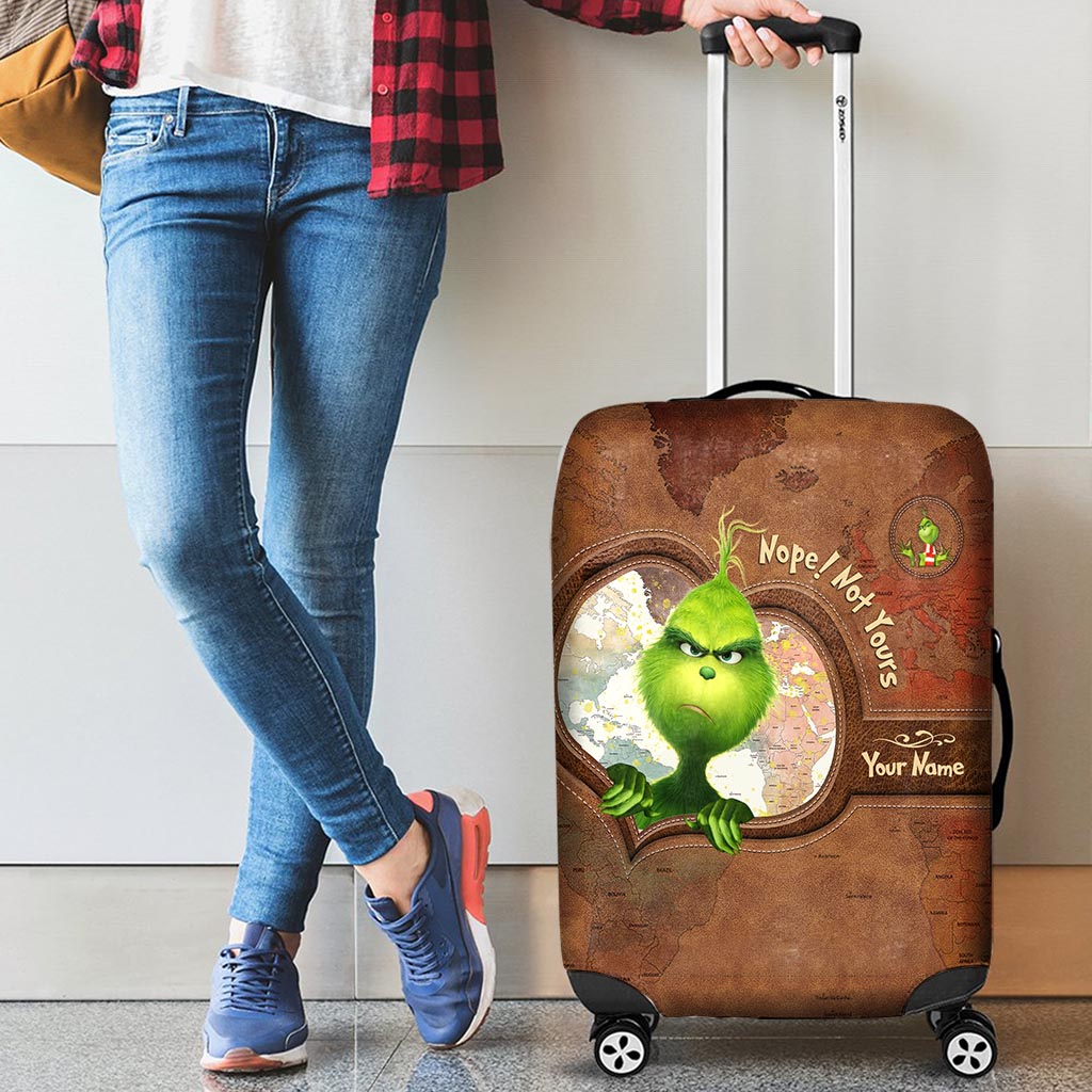 Personalized Grinch Luggage Cover Custom Name Travel Gift Luggage Cover GradoCreations
