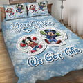 Personalized Christmas Mouse Quilt Set Custom Names Gift for Couples Quilt Set GradoCreations