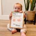 Personalized Wooden Handprint Sign Gift for Dad - Father's Day Plaque HN590 - 2-Layered Wooden Plaque With Stand BCF fix GradoCreations