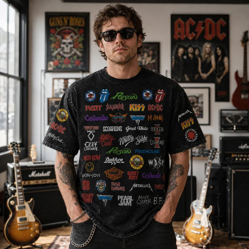 All Over Print Classic Rock T-Shirt for Men - Music Legends Gift T-shirt GradoCreations