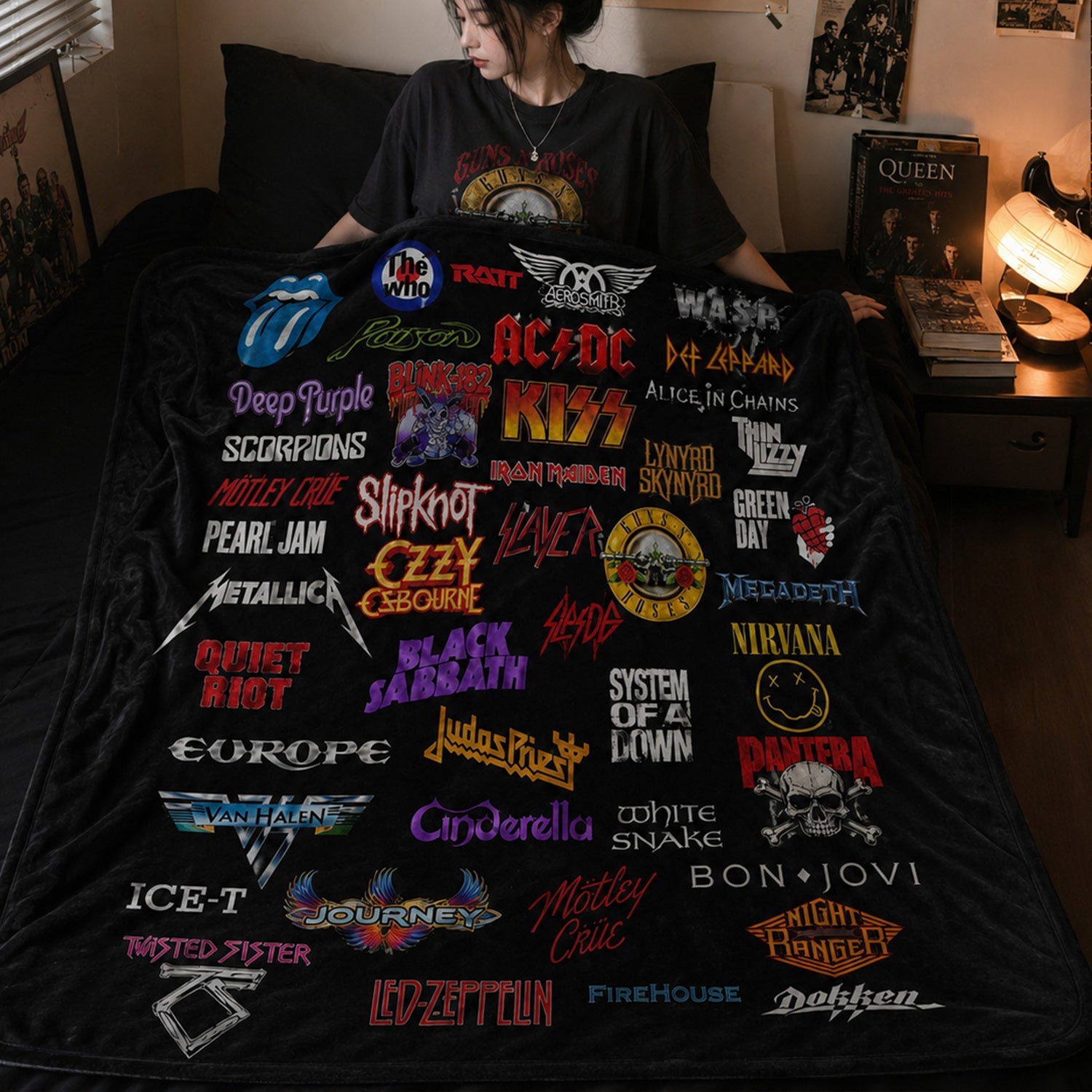 Classic Rock Legends Blanket Soft Flannel Gift for Music Lovers GradoCreations