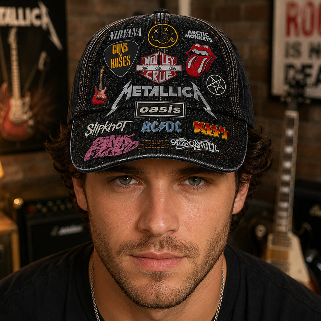 Personalized Classic Rock Cap with Music Legends Design - Gift for Music Lovers GradoCreations