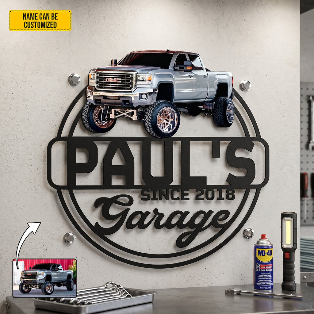 Personalized Classic Car Metal Sign Custom Photo Gift for Garage Decor GradoCreations