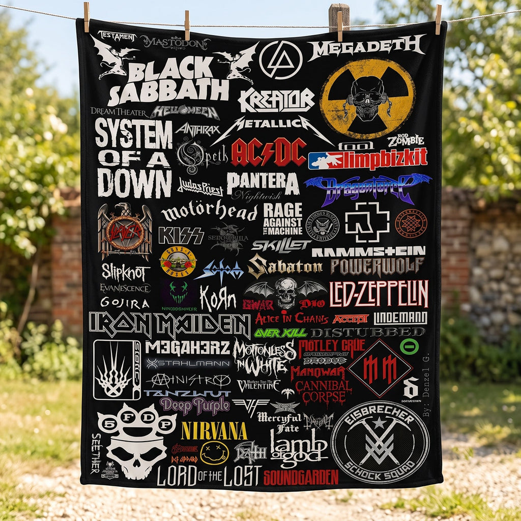 Classic Rock Legends Blanket Soft Warm Gift for Music Lovers GradoCreations