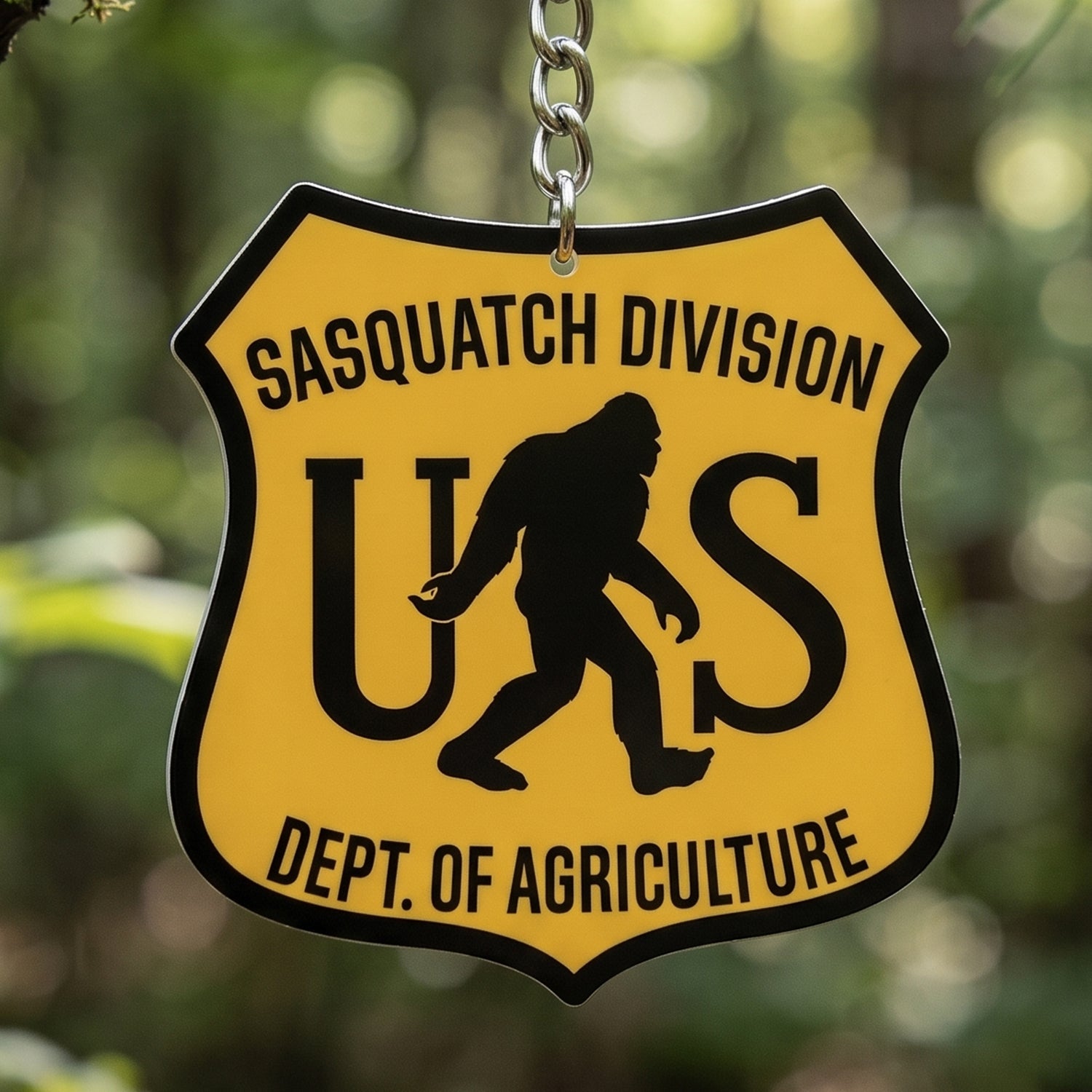Sasquatch Division Acrylic Keychain for Outdoor Enthusiasts GradoCreations