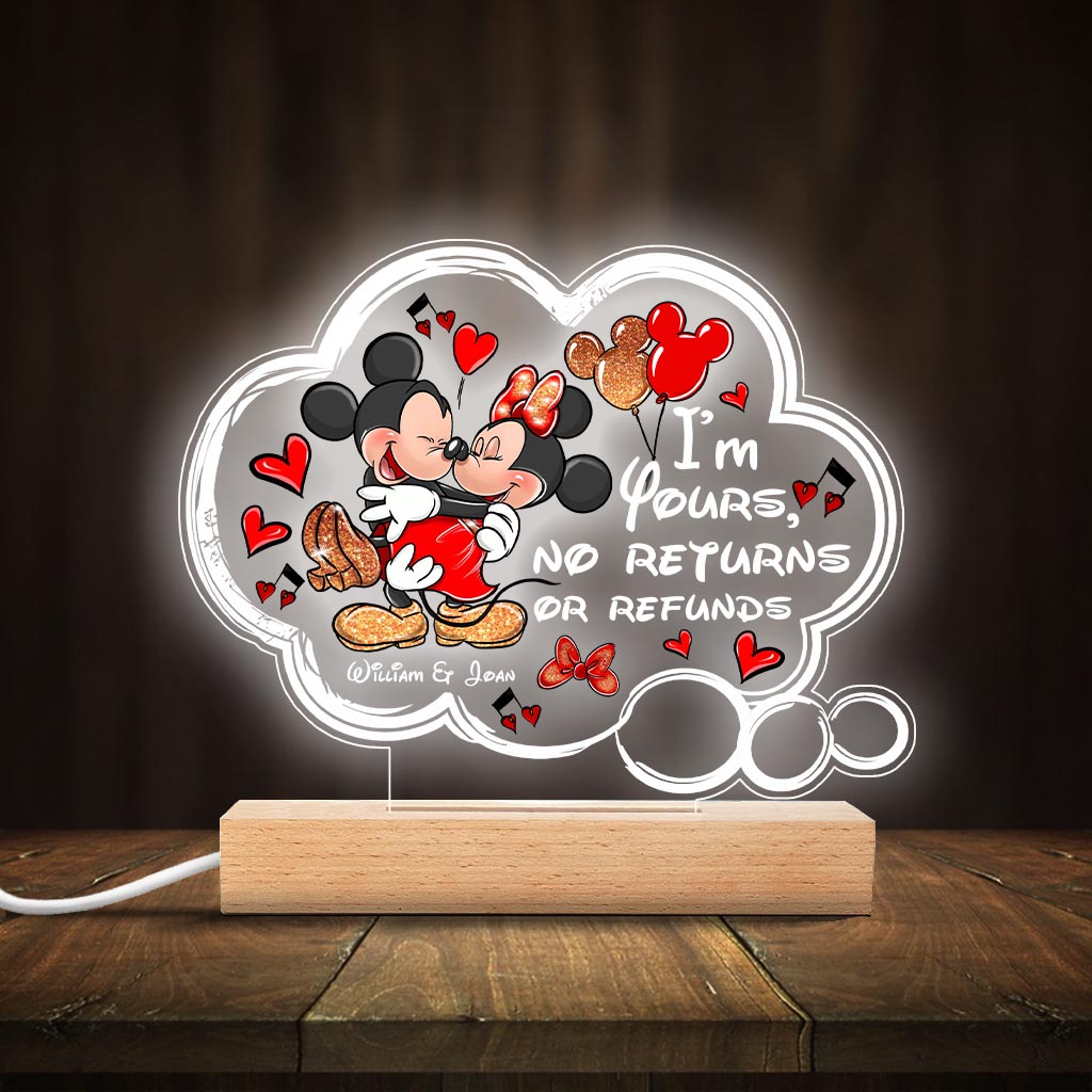 Personalized Mouse Shaped Plaque Light Base Unique Couple Gift Shaped Plaque Light Base GradoCreations