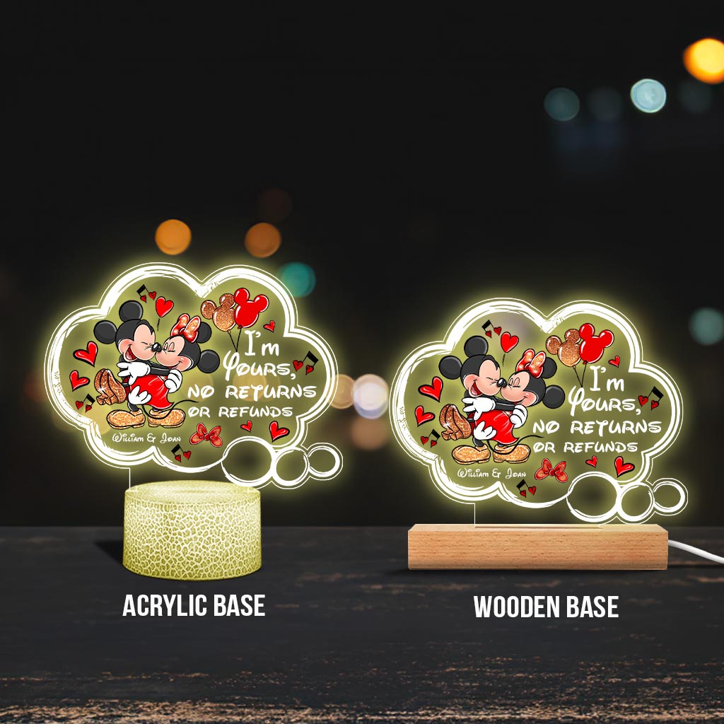 Personalized Mouse Shaped Plaque Light Base Unique Couple Gift Shaped Plaque Light Base GradoCreations