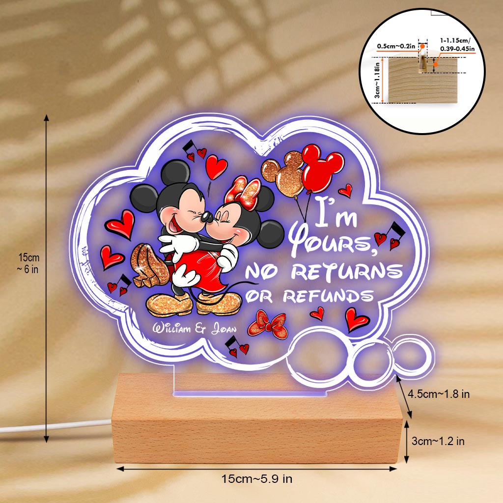 Personalized Mouse Shaped Plaque Light Base Unique Couple Gift Shaped Plaque Light Base GradoCreations