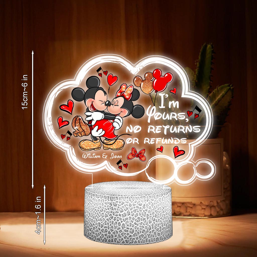 Personalized Mouse Shaped Plaque Light Base Unique Couple Gift Shaped Plaque Light Base GradoCreations