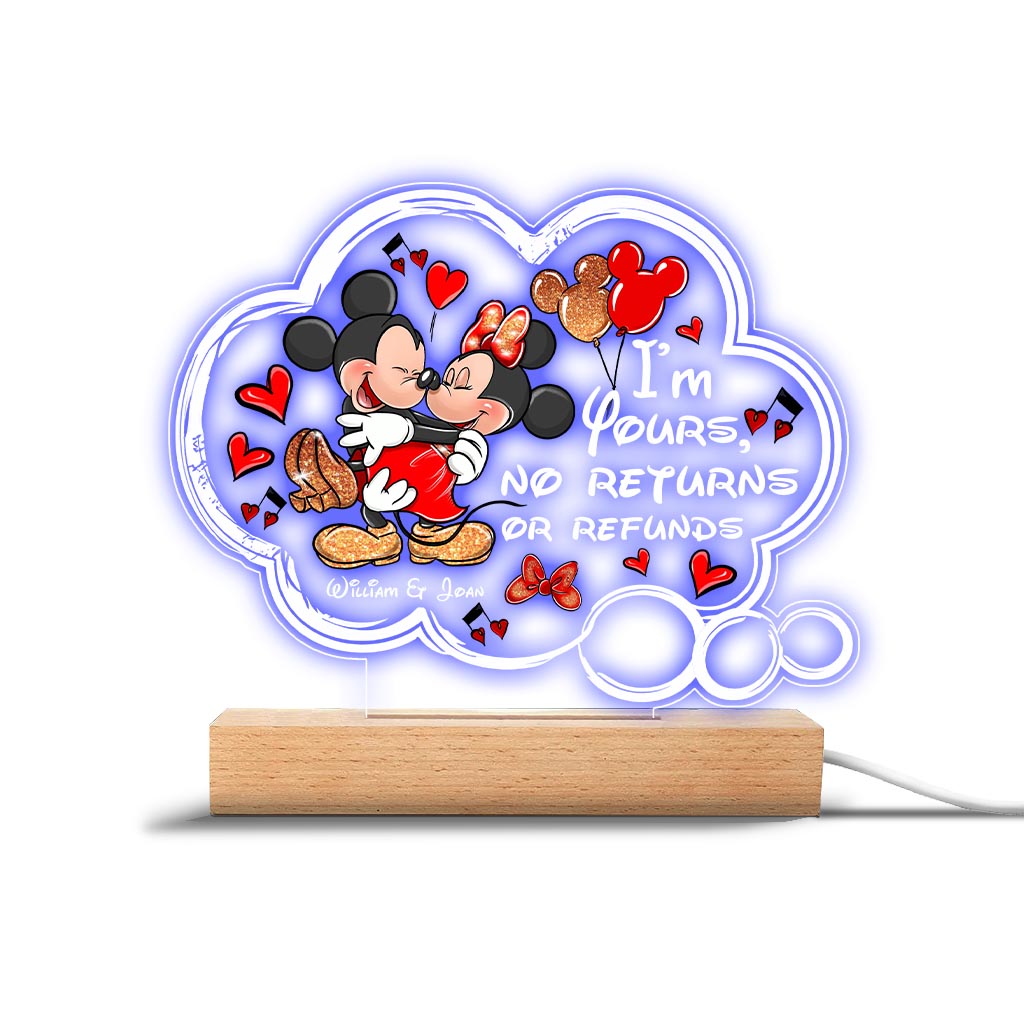 Personalized Mouse Shaped Plaque Light Base Unique Couple Gift Shaped Plaque Light Base GradoCreations