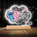 Personalized Couple Acrylic Plaque Light Base Gift for Anniversary Shaped Plaque Light Base GradoCreations