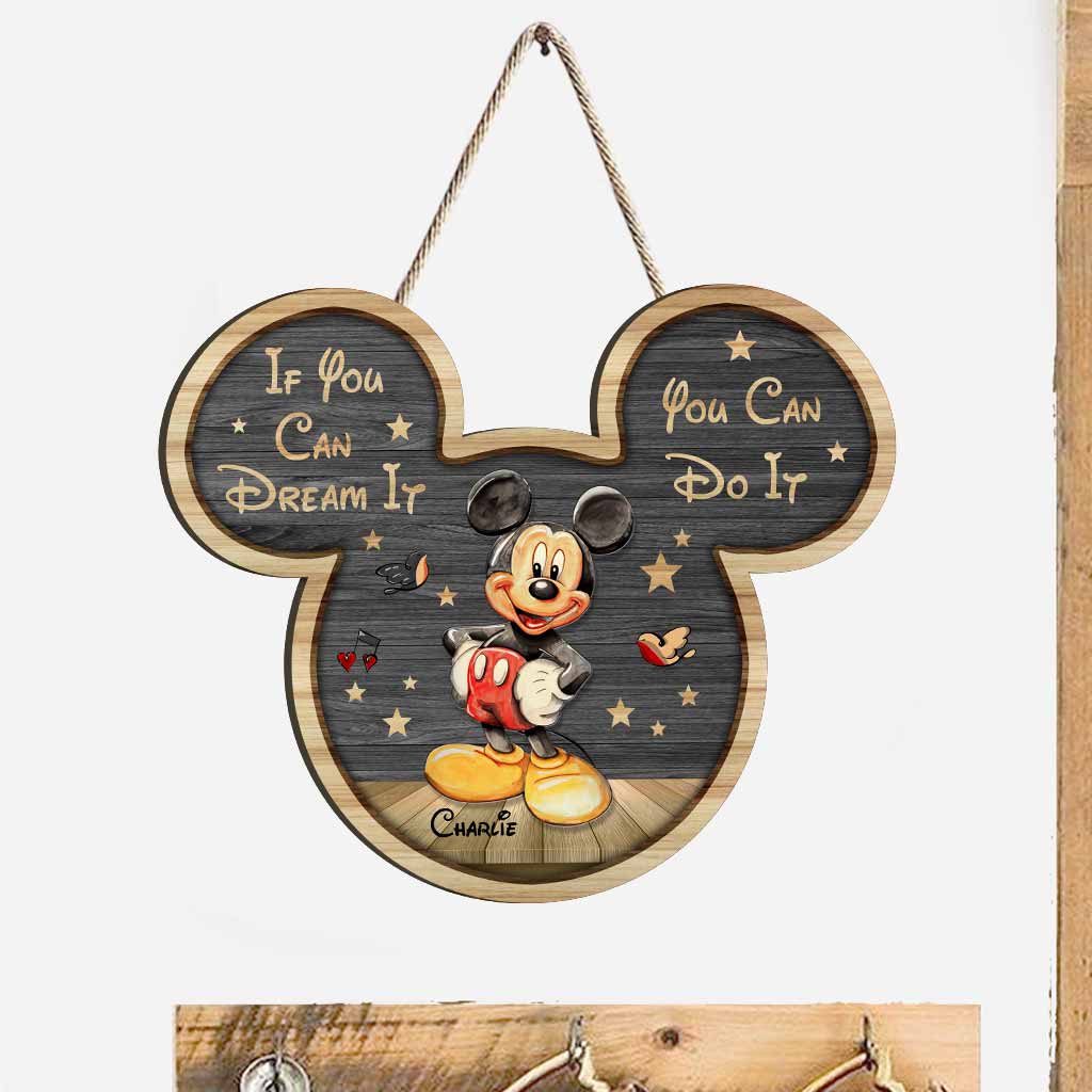 Personalized Mickey Mouse Wood Sign Custom Name Gift for Kids Wood Sign GradoCreations