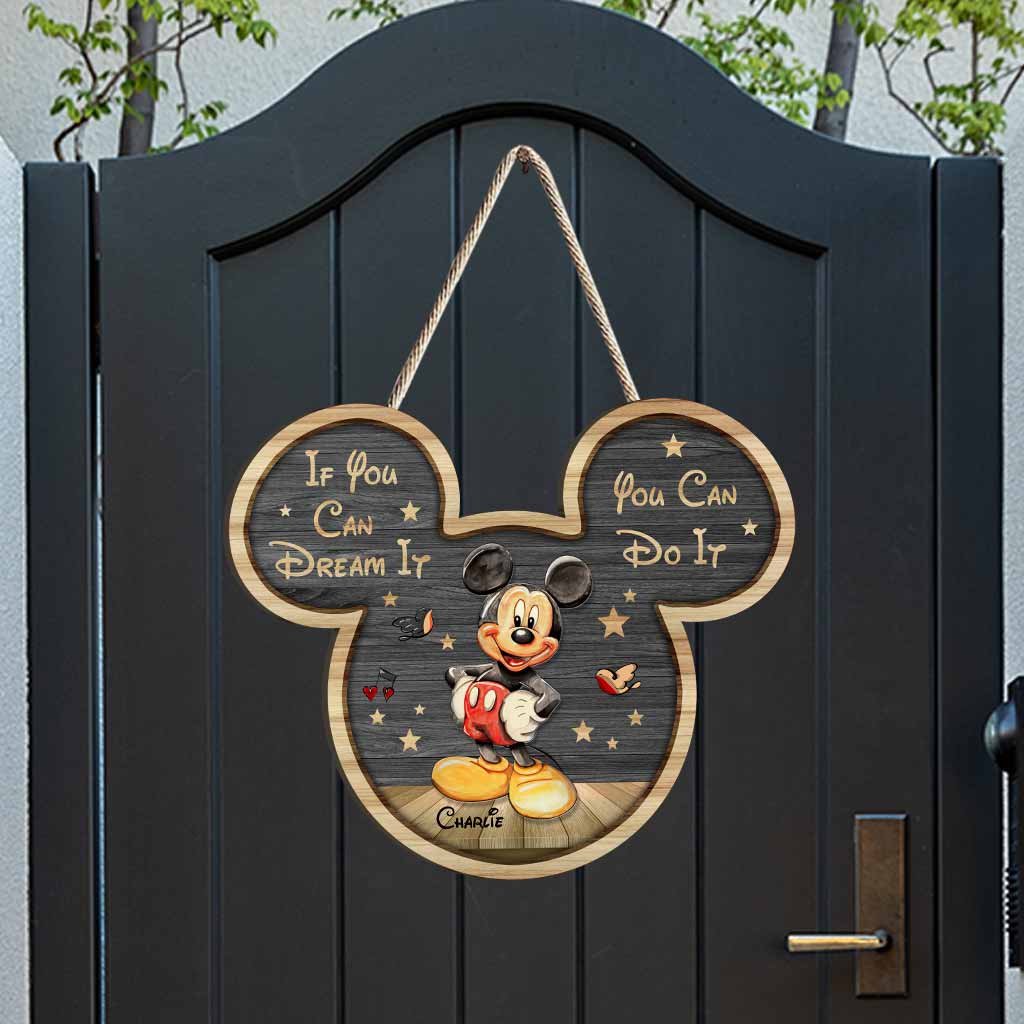 Personalized Mickey Mouse Wood Sign Custom Name Gift for Kids Wood Sign GradoCreations