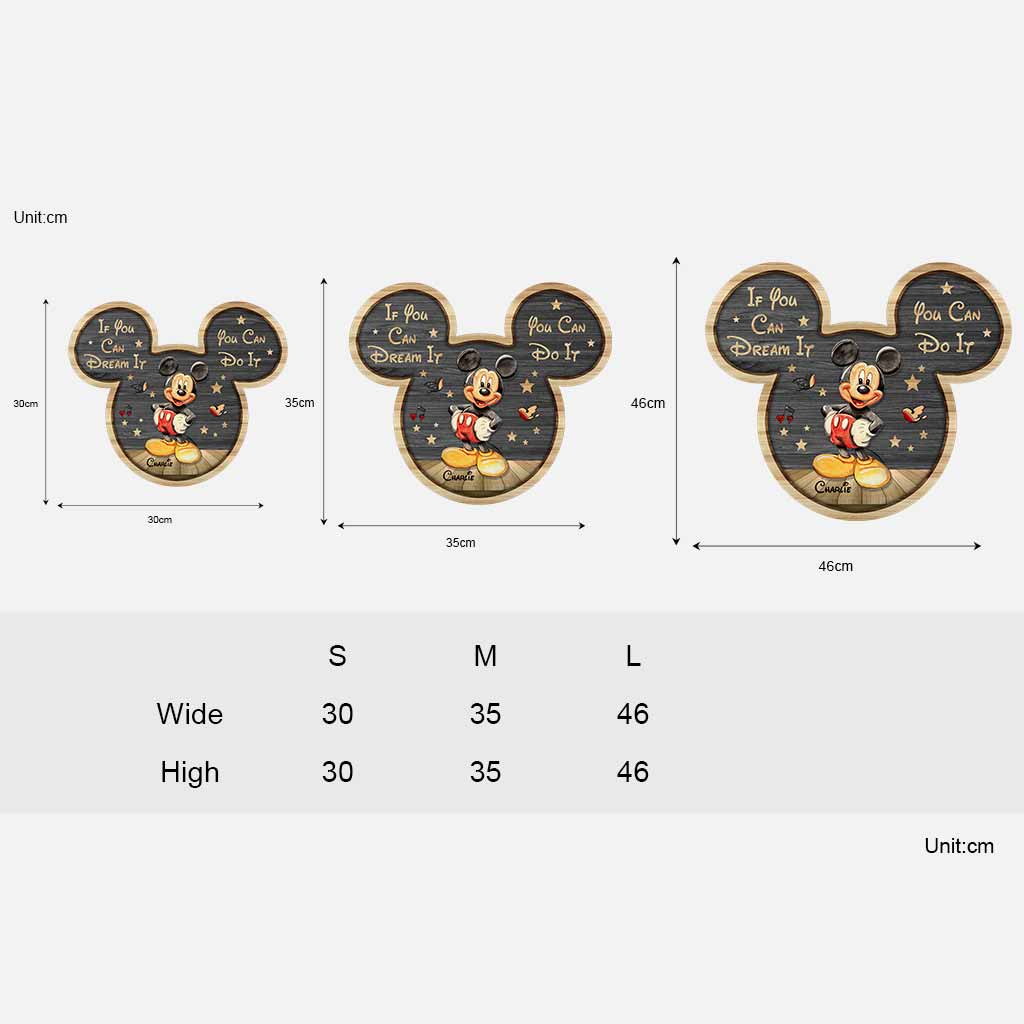 Personalized Mickey Mouse Wood Sign Custom Name Gift for Kids Wood Sign GradoCreations
