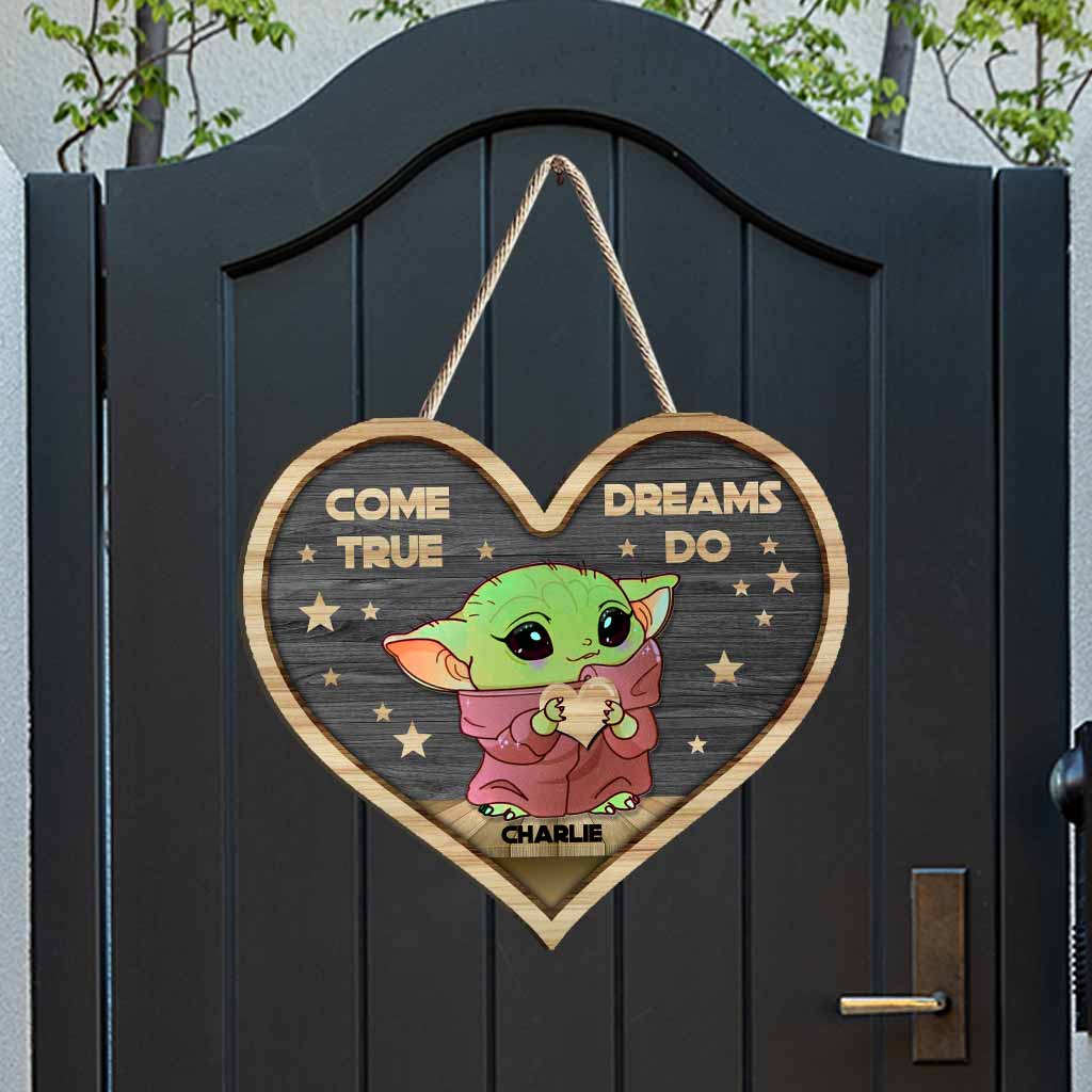 Personalized Heart Wood Sign with 3D Pattern Custom Gift for Kids Wood Sign GradoCreations