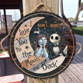Personalized Round Wood Sign Love You To The Moon Gift for Couples Round Wood Sign GradoCreations