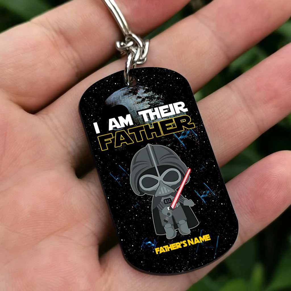 Personalized Stainless Steel Keychain I'm Their Father Gift for Dad Stainless Steel Keychain GradoCreations