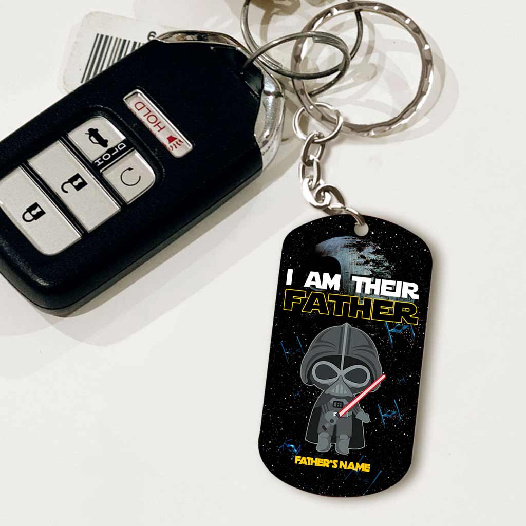 Personalized Stainless Steel Keychain I'm Their Father Gift for Dad Stainless Steel Keychain GradoCreations
