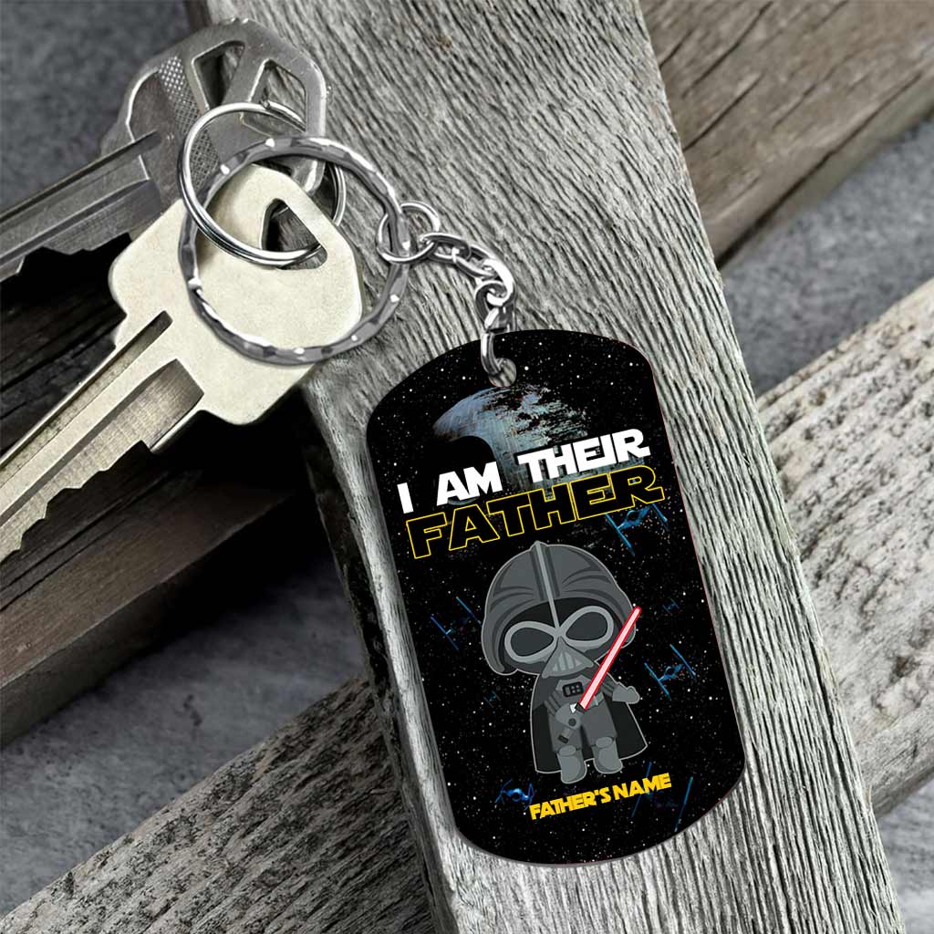 Personalized Stainless Steel Keychain I'm Their Father Gift for Dad Stainless Steel Keychain GradoCreations