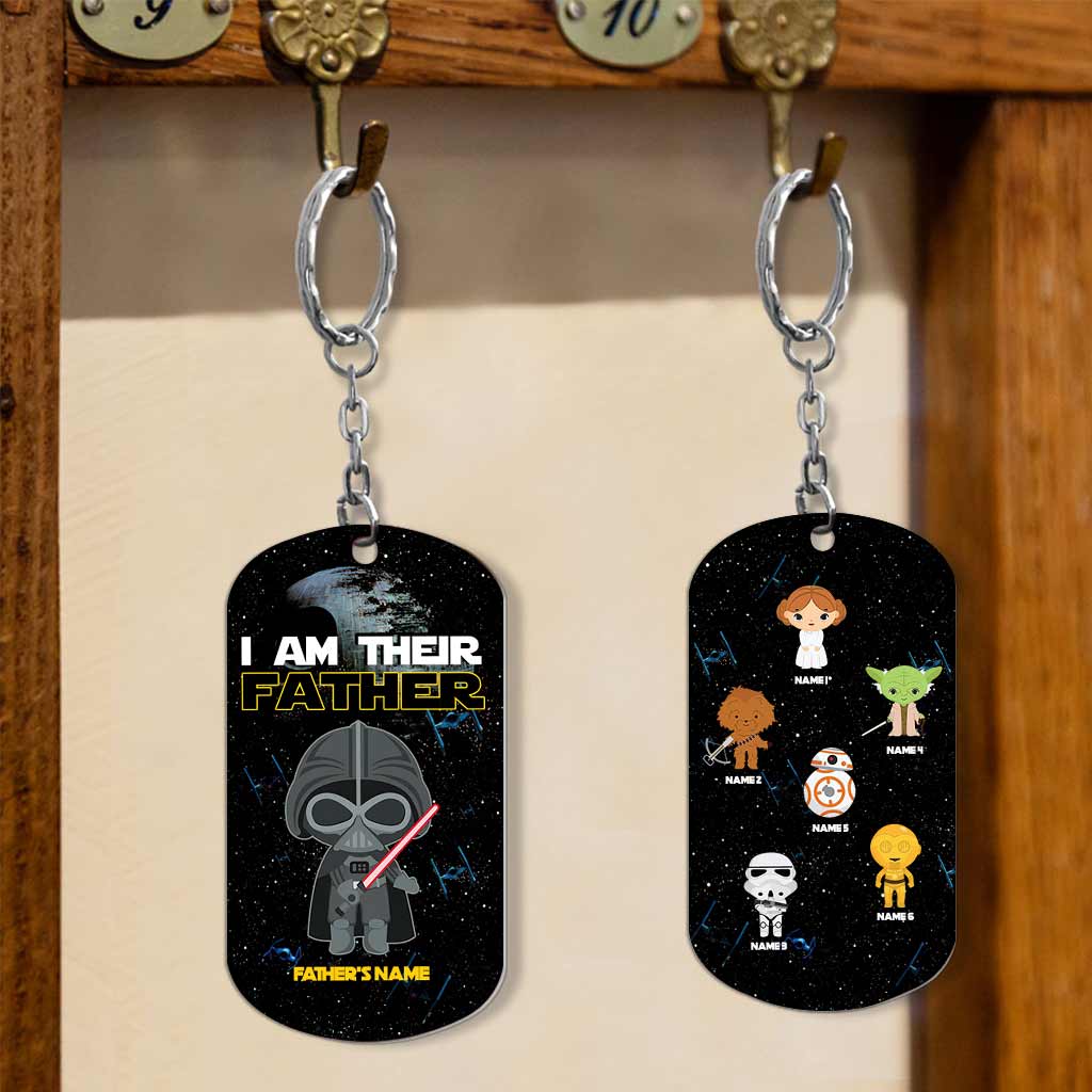 Personalized Stainless Steel Keychain I'm Their Father Gift for Dad Stainless Steel Keychain GradoCreations