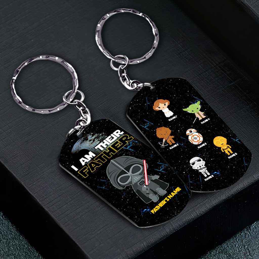 Personalized Stainless Steel Keychain I'm Their Father Gift for Dad Stainless Steel Keychain GradoCreations