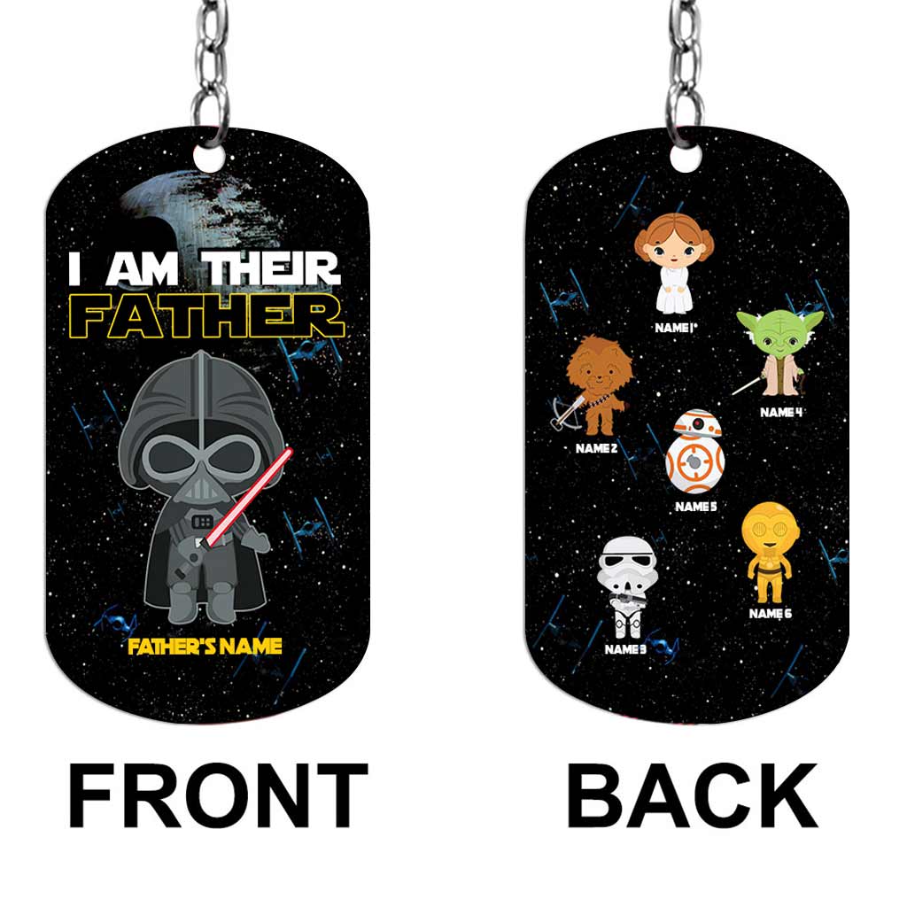 Personalized Stainless Steel Keychain I'm Their Father Gift for Dad Stainless Steel Keychain GradoCreations