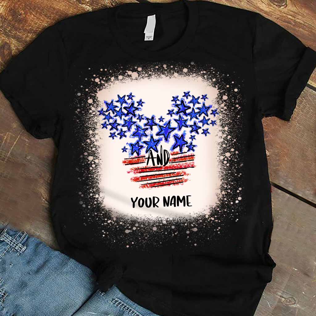 Personalized Stars And Stripes Mouse Ears T-Shirt & Hoodie for Independence Day T-shirt & Hoodie GradoCreations