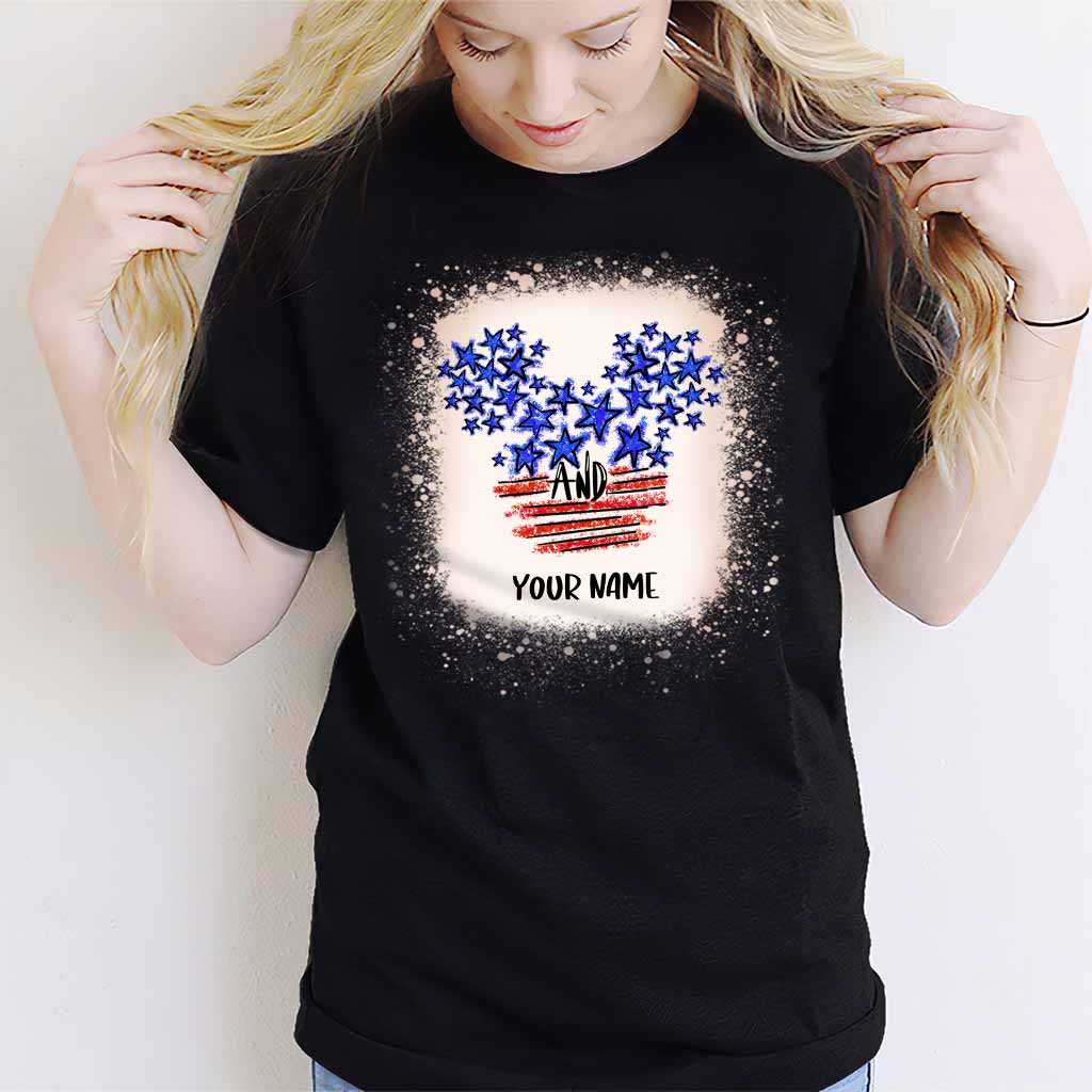 Personalized Stars And Stripes Mouse Ears T-Shirt & Hoodie for Independence Day T-shirt & Hoodie GradoCreations