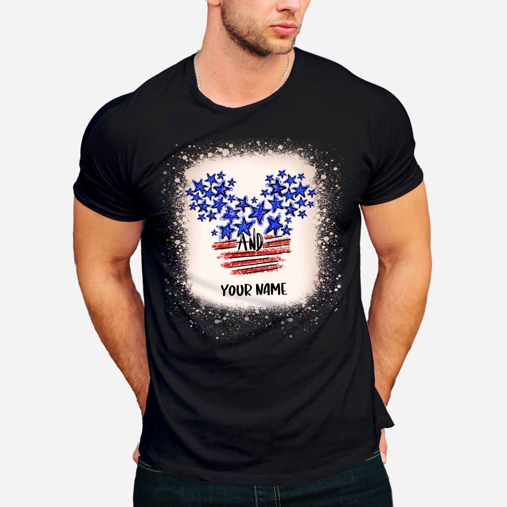 Personalized Stars And Stripes Mouse Ears T-Shirt & Hoodie for Independence Day T-shirt & Hoodie GradoCreations
