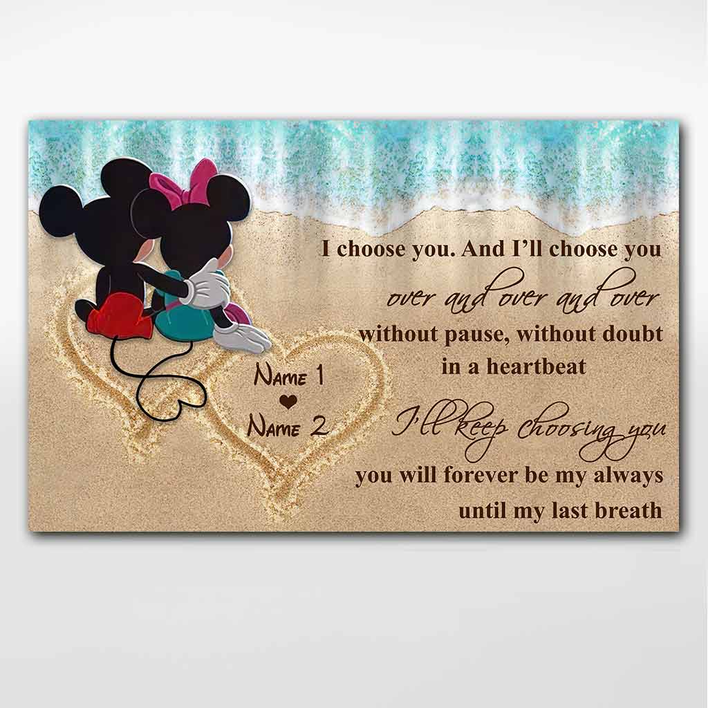 Personalized Love Canvas Poster Custom Couple Names Gift Canvas and Poster GradoCreations