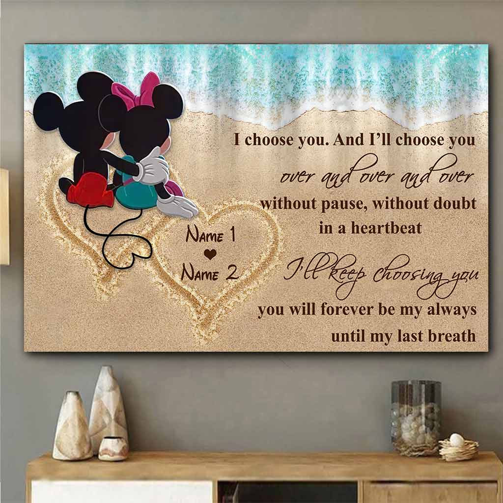 Personalized Love Canvas Poster Custom Couple Names Gift Canvas and Poster GradoCreations