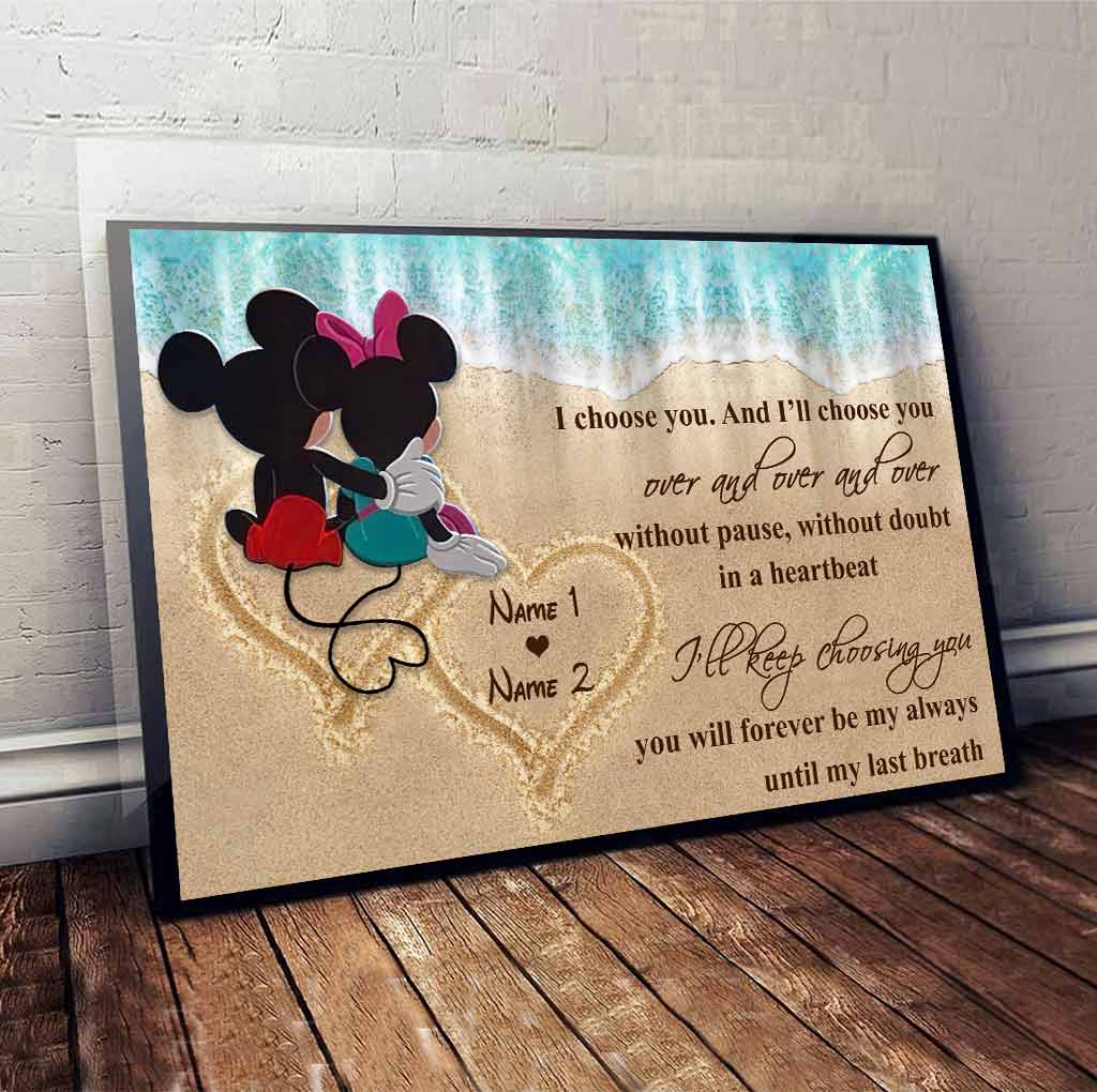 Personalized Love Canvas Poster Custom Couple Names Gift Canvas and Poster GradoCreations