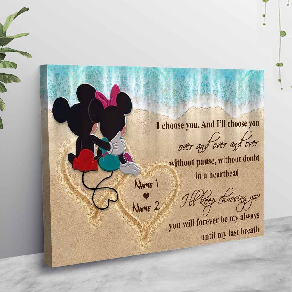 Personalized Love Canvas Poster Custom Couple Names Gift Canvas and Poster GradoCreations