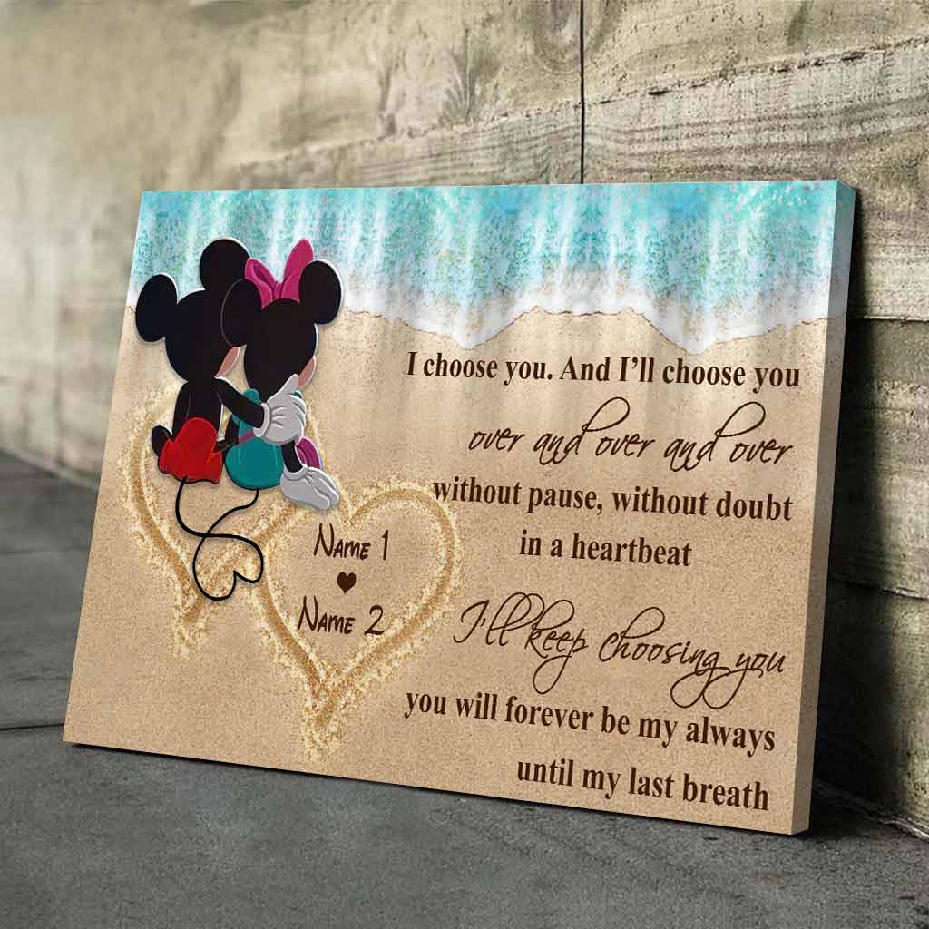 Personalized Love Canvas Poster Custom Couple Names Gift Canvas and Poster GradoCreations