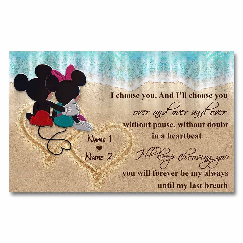 Personalized Love Canvas Poster Custom Couple Names Gift Canvas and Poster GradoCreations