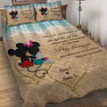 Personalized Mickey Mouse Quilt Set Custom Names Romantic Gift for Couples Quilt Set GradoCreations