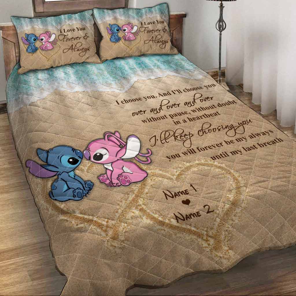 Personalized Ohana Quilt Set Custom Name Gift for Couples Quilt Set GradoCreations