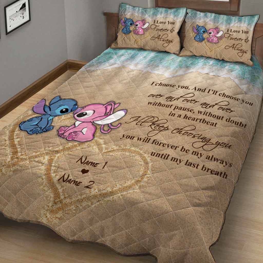 Personalized Ohana Quilt Set Custom Name Gift for Couples Quilt Set GradoCreations